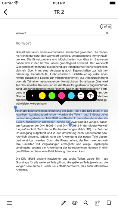 Technische Richtlinien - Glas Screenshot