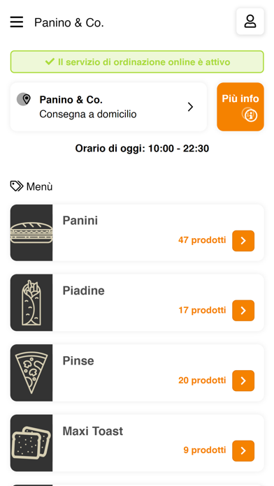 Panino & Co. app Screenshot