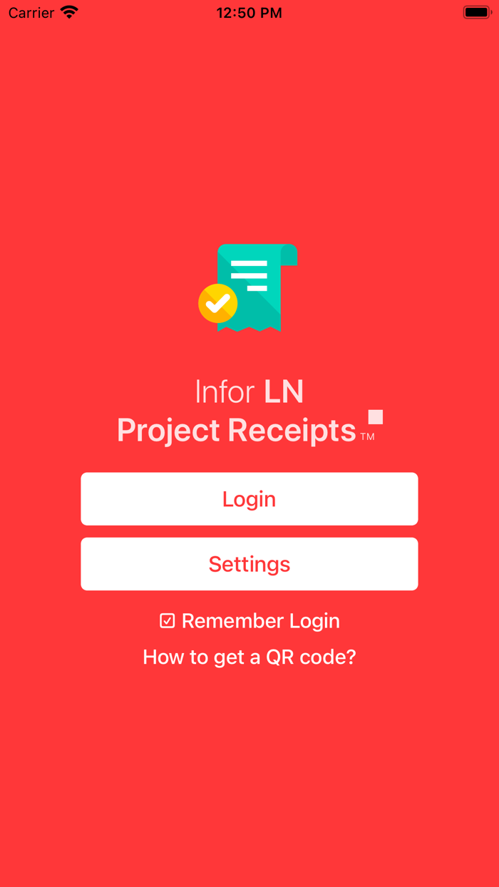 Infor LN Project Receipts