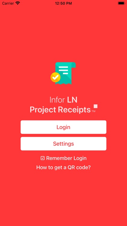 Infor LN Project Receipts