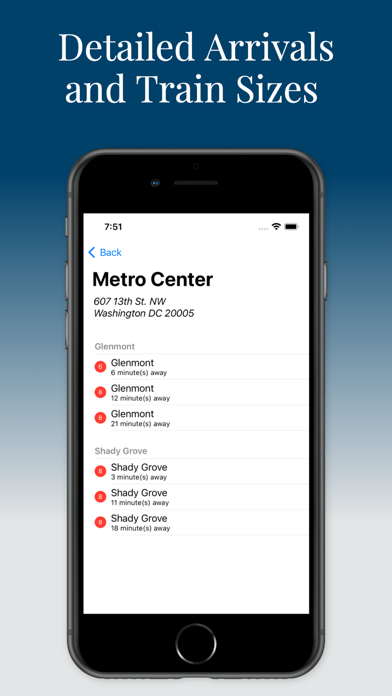 Capital DC Metro - Next Train Screenshot