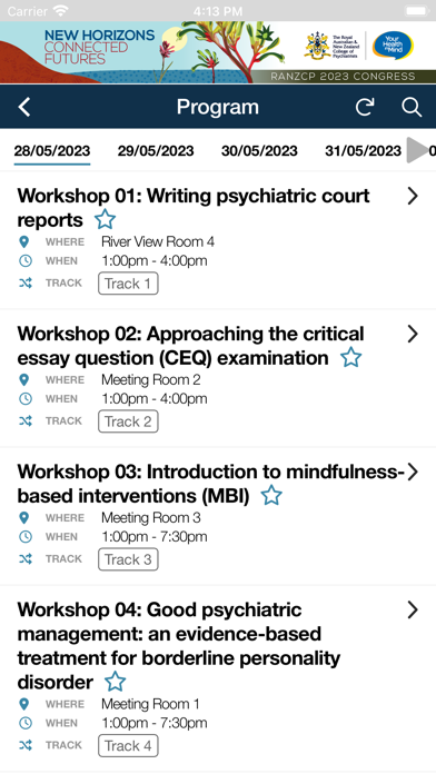 RANZCP 2023 Congress Screenshot