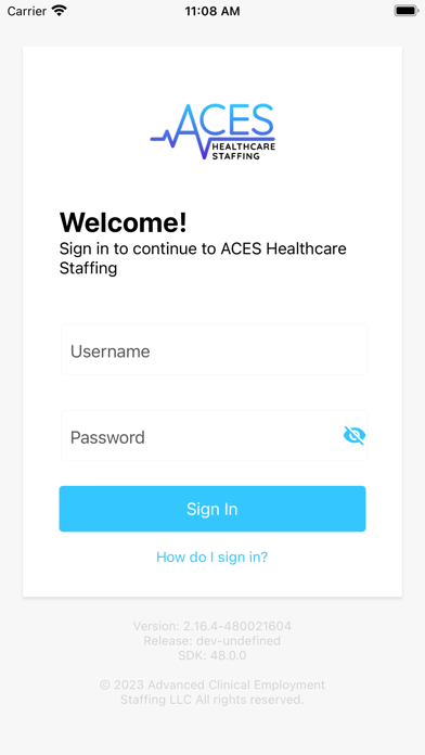 ACES Healthcare Staffing Screenshot
