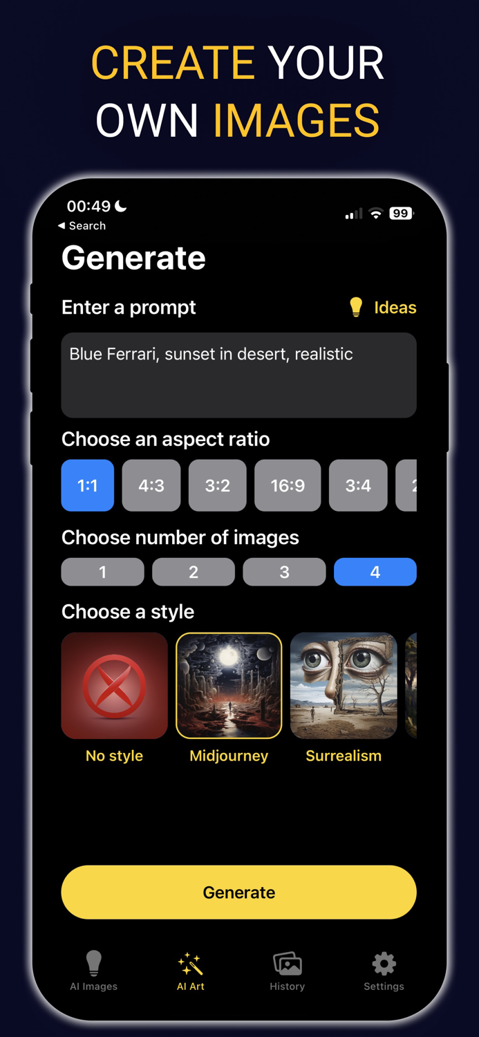 AI Art Generator - Journey