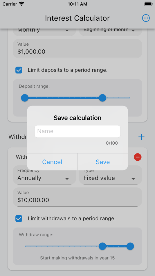 #5. Compound Interest Simulator (iOS) 由: Andre Leite Barbosa Costa
