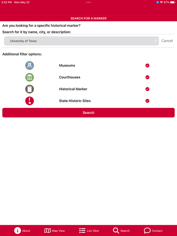Texas History Navigator iPad screenshot 5 - Travel app