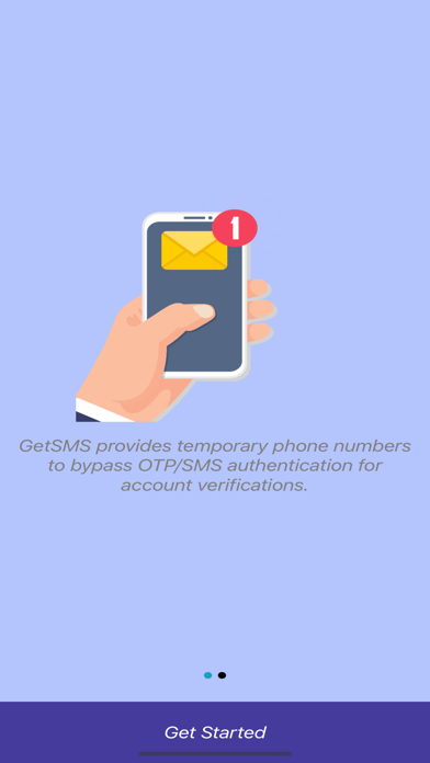 Receive SMS Online - GetSMS Screenshot