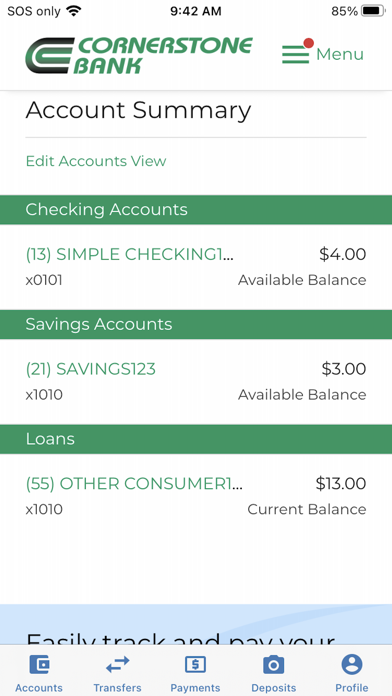 Cornerstone Bank (IA) Mobile Screenshot