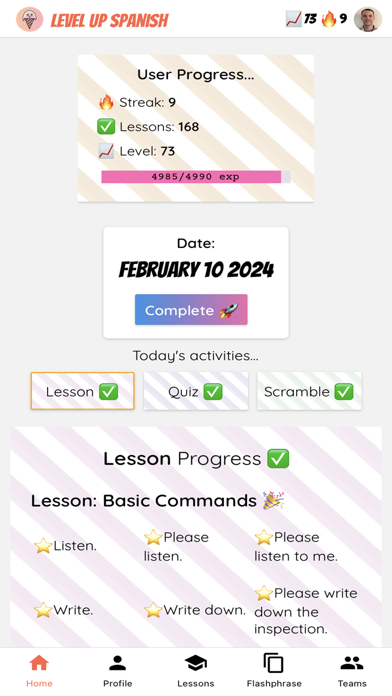 Level up Spanish Screenshot
