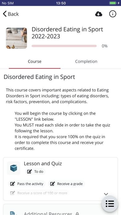 Athletics Healthspace Screenshot