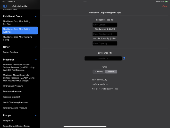 Petroleum Field Calculator