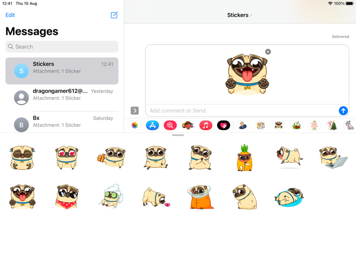 Pug Dog Emoji Funny Stickers