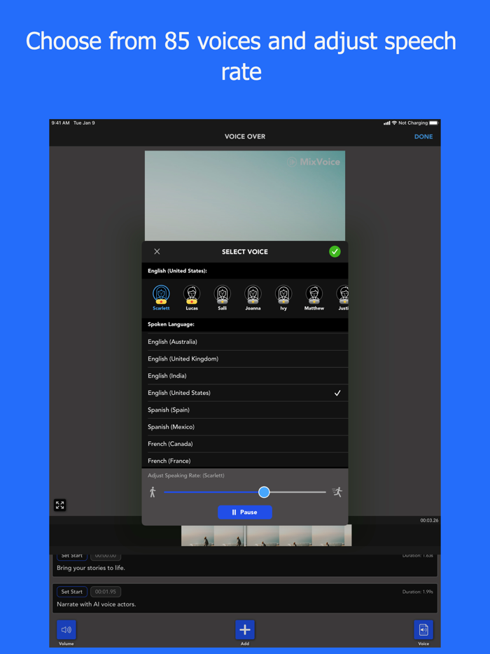 MixVoice Voice Over Video