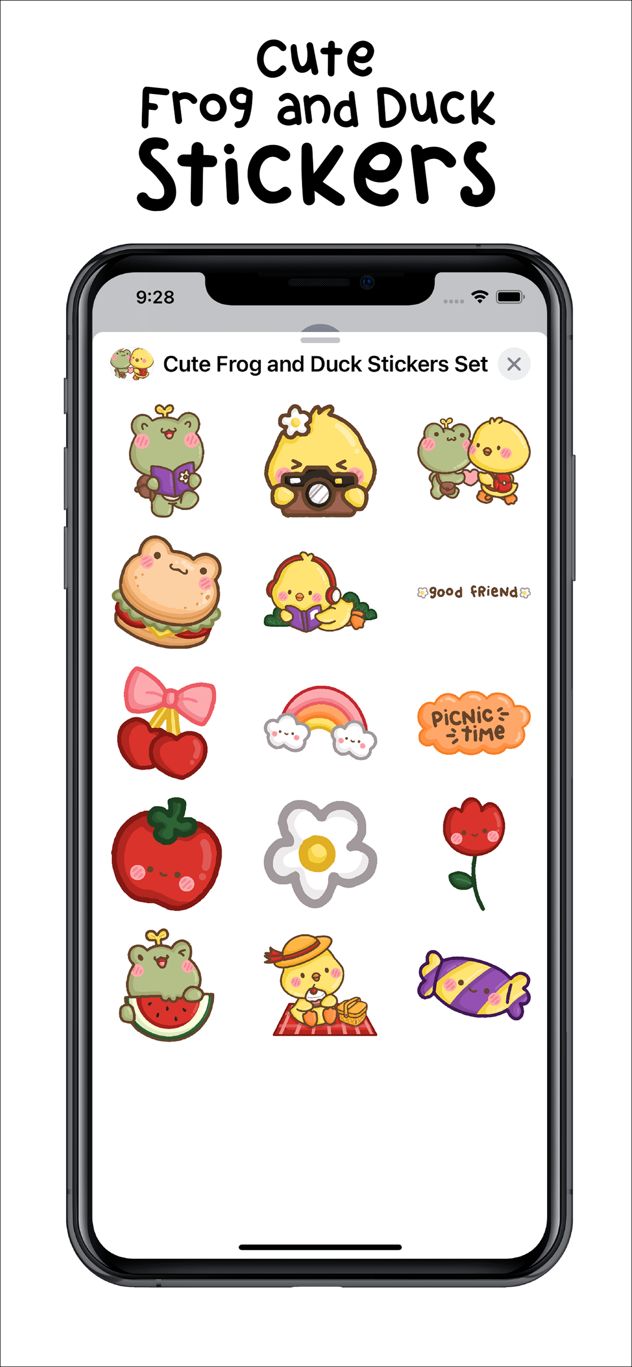 Cute Frog and Duck Stickers