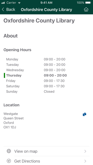Oxfordshire Libraries Screenshot