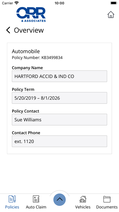 Orr and Associates Insurance Screenshot