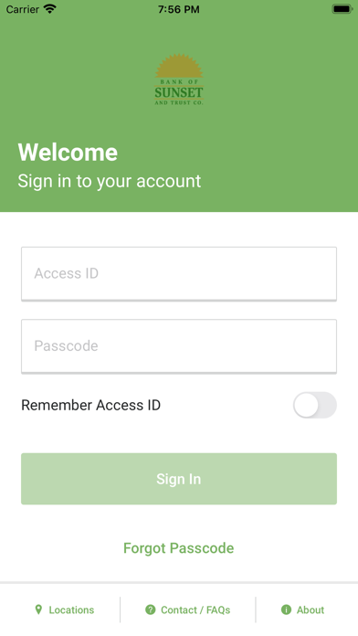 Bank of Sunset Mobile Screenshot