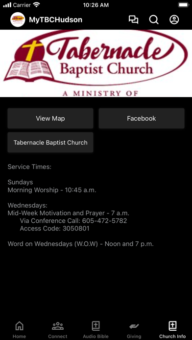 Tabernacle Baptist Church SC Screenshot