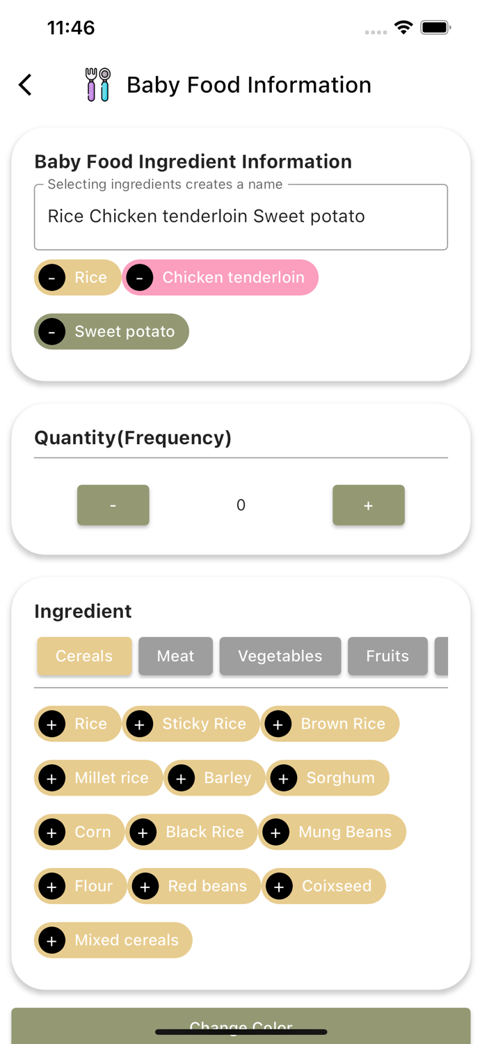 Baby Food - Meal Planner