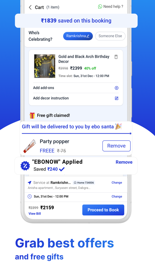 #4. ebo: Decoration service app (iOS) Podle: ebo solutions private limited