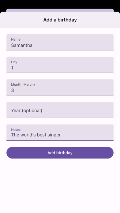 Birthdays AI Screenshot