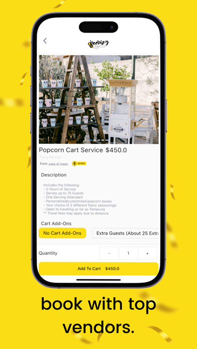 Beebizy: book party vendors Screenshot