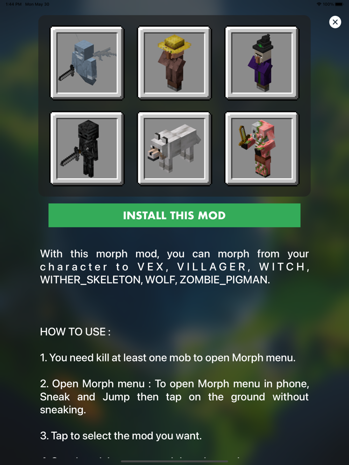 MCPE ADDONS - Morph Mods