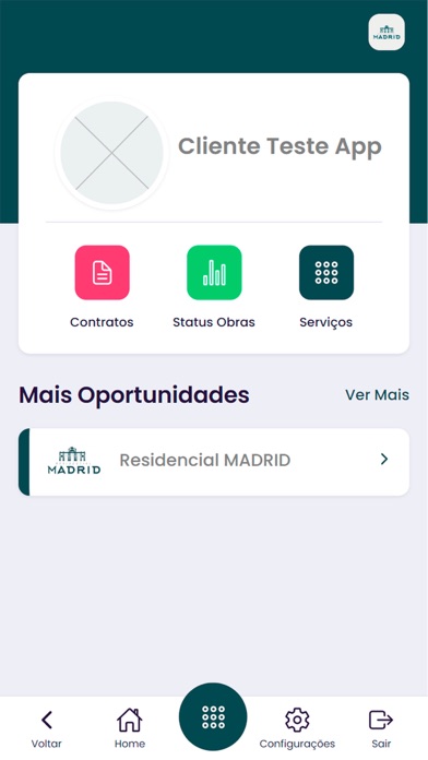 Madrid - Área do Cliente Screenshot
