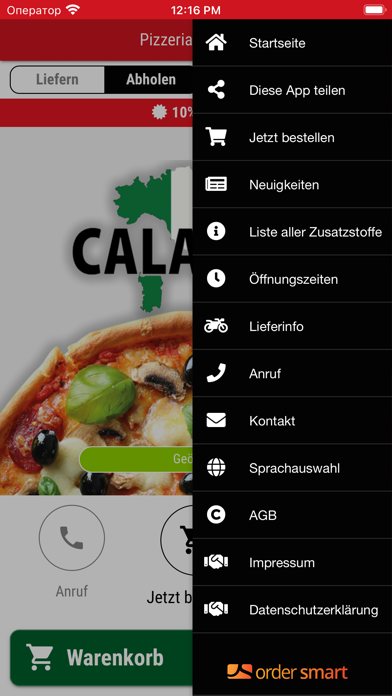 Pizzeria Calabria Köln Screenshot