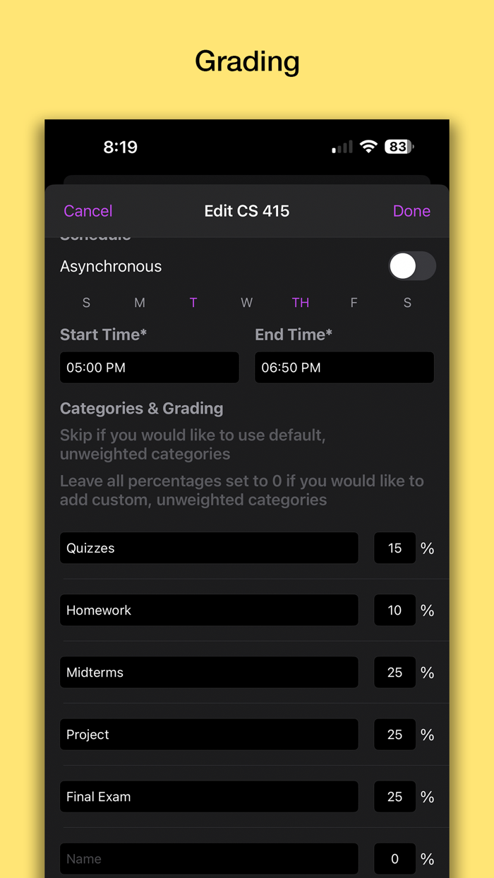 GradeAgenda Assignment Planner