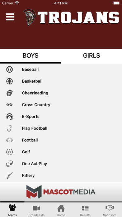 Trojans Athletics Screenshot