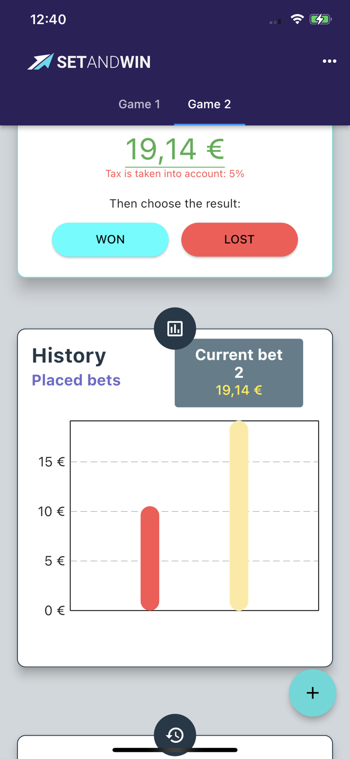 SetAndWin. Bets calculator