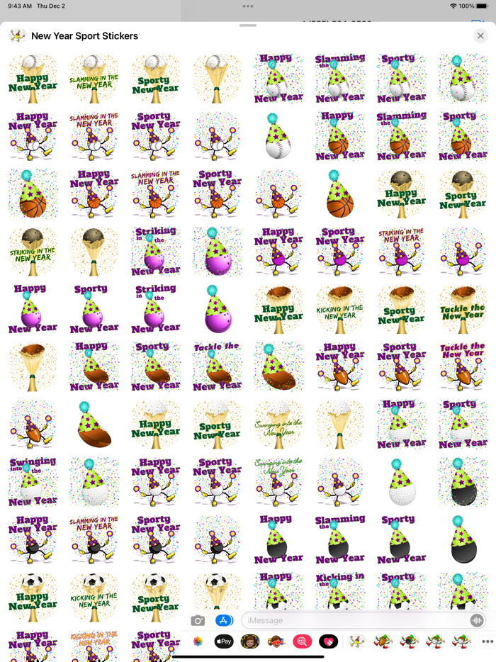 New Year Sport Stickers