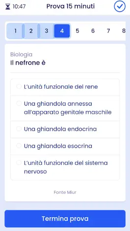 Game screenshot Test quiz ammissione medicina apk