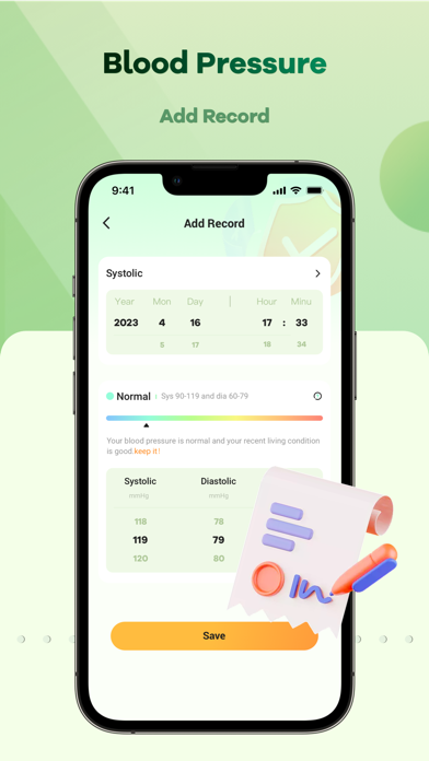 Blood Pressure Monitor App Screenshot