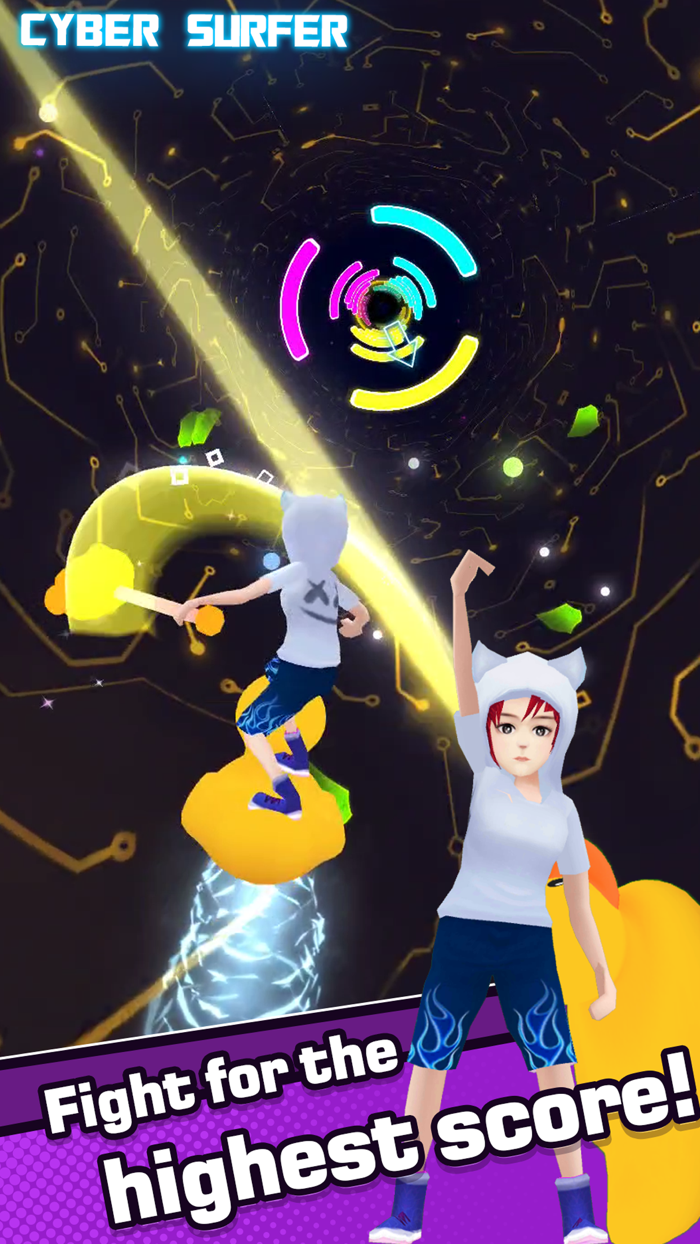 Cyber Surfer EDM and Skateboard