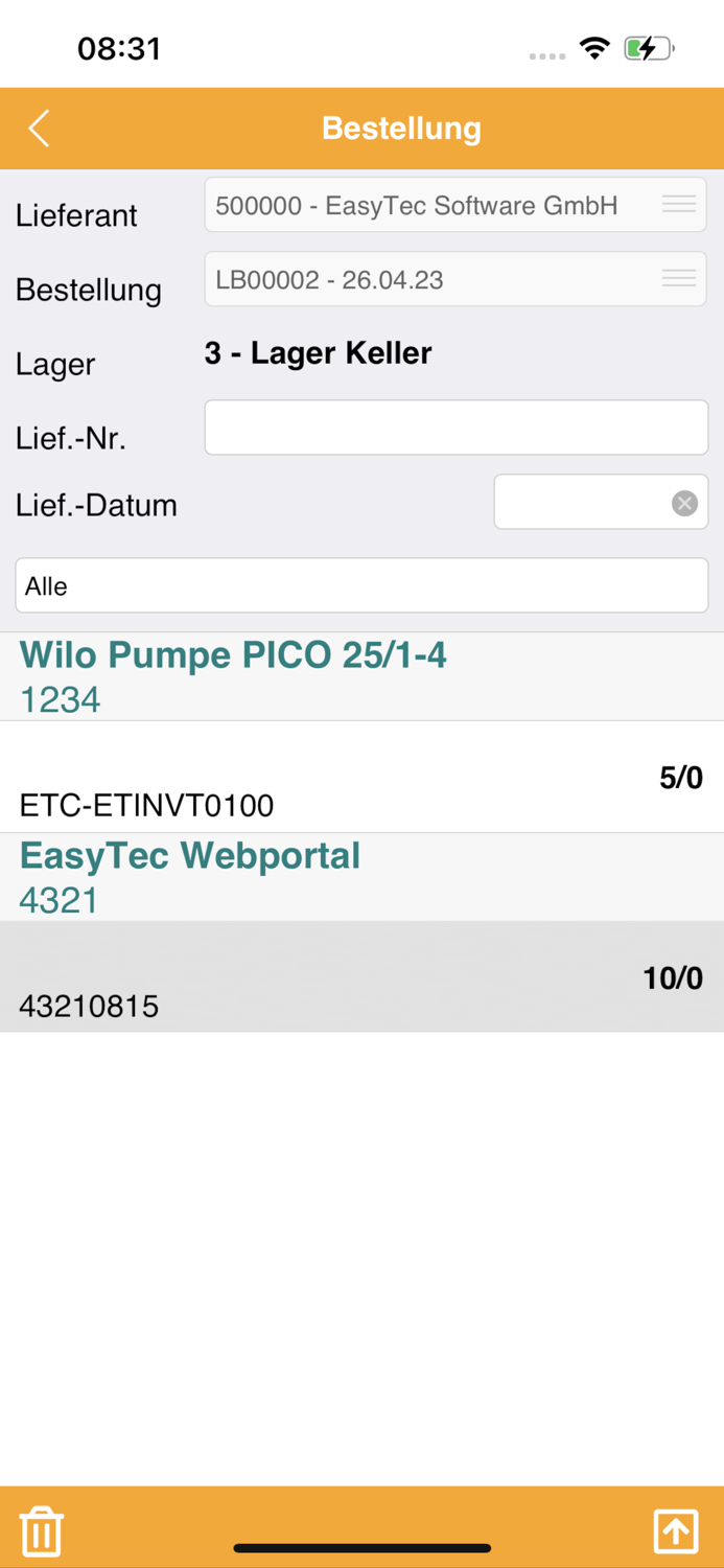 EasyTec mobile Lagerverwaltung