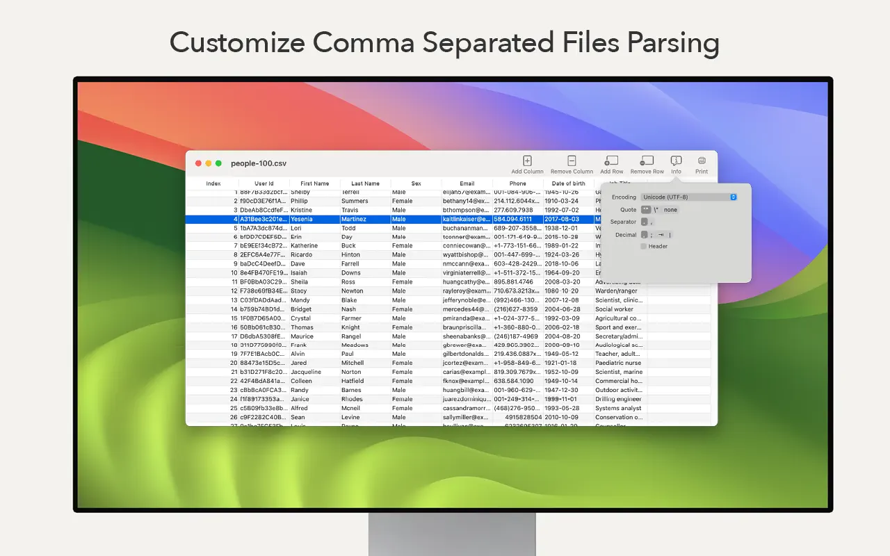 #2. CSV Editor Pro X (macOS) De: Indigogo