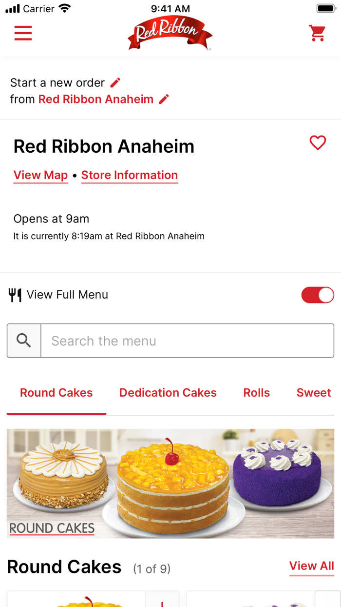 Red Ribbon Ordering