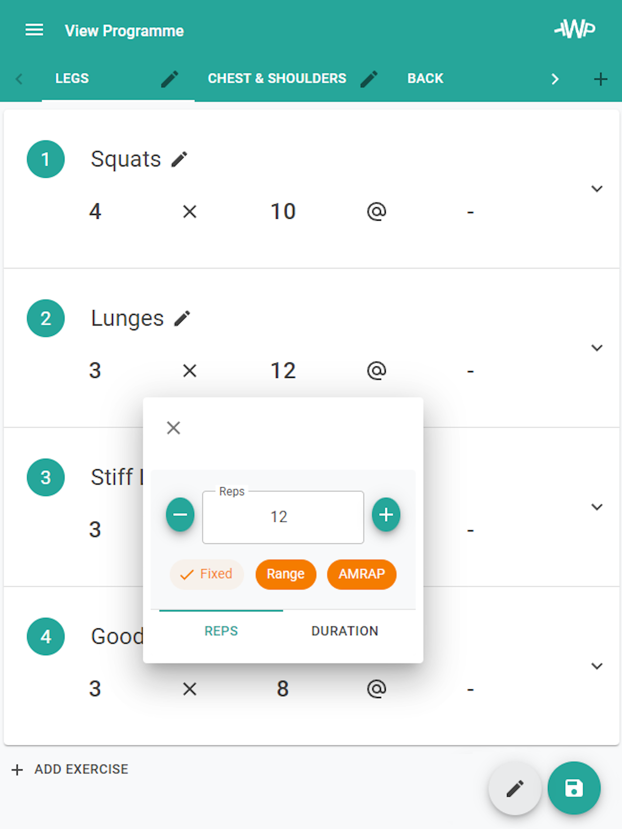 Workout Planner Coach & Client