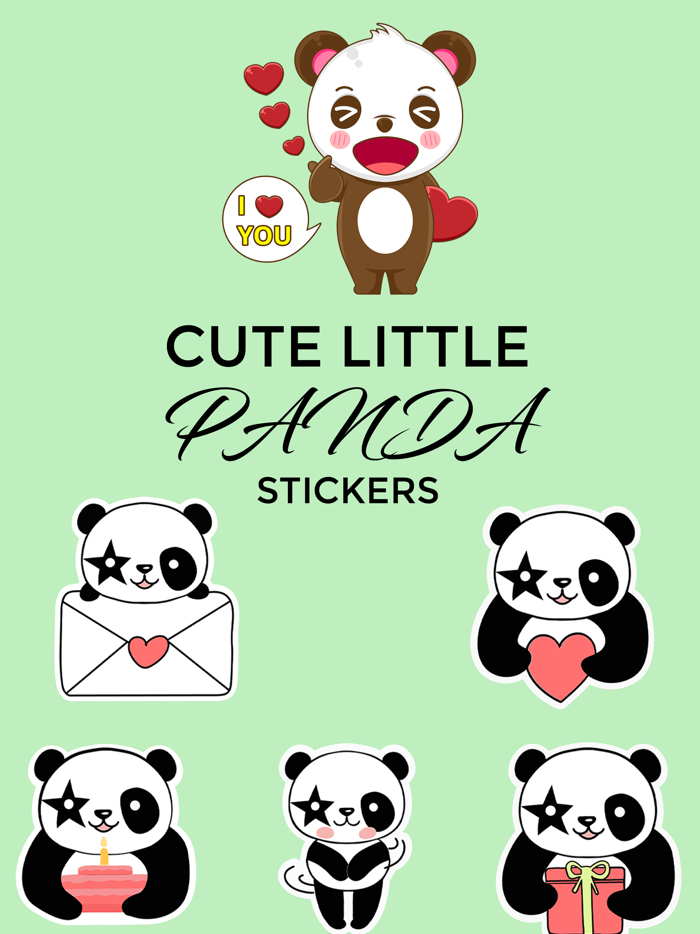 Cute Little Panda Stickers