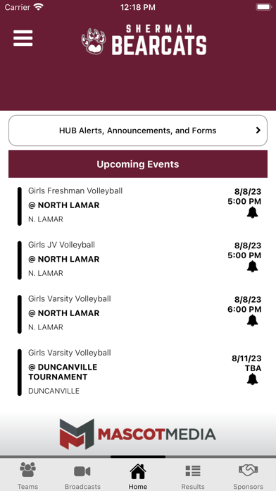 Sherman Bearcats Athletics Screenshot 3 - AppWisp.com Sherman Bearcats Athletics Screenshot 3 - AppWisp.com