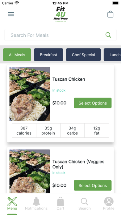 Fit4uMealPrep Screenshot