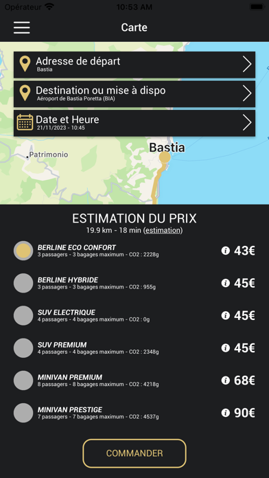 Corse VTC votre chauffeur VTC Screenshot