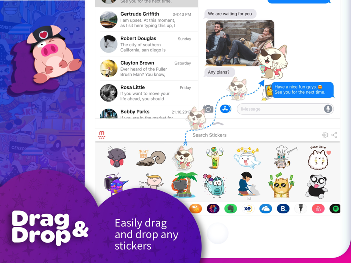 Stickers for photos and text