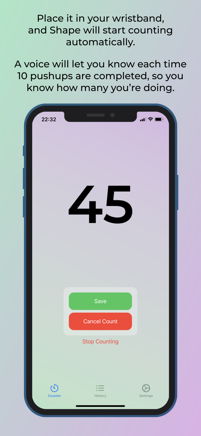 Shape Push Up Auto Counter