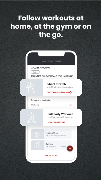 Monte Fitness Center Screenshot