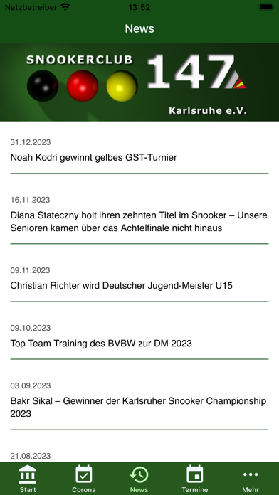 Snookerclub 147 Karlsruhe e.V. Screenshot