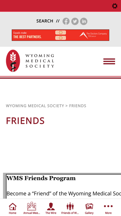 Wyoming Medical Society Screenshot