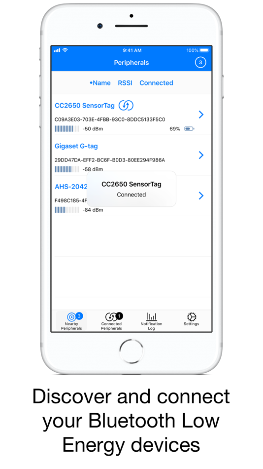 #1. BLE Spy (iOS) Bởi: Peter Gasche